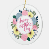 Elegant Happy Moederdag Floral Wreate Ornament (Links)
