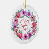 Elegant Happy Moederdag Floral Wreate Ornament (Rechts)