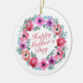 Elegant Happy Moederdag Floral Wreate Ornament (Links)