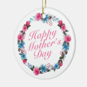 Elegant Happy Moederdag Floral Wreate Ornament (Links)