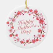Elegant Happy Moederdag Floral Wreate Ornament (Achterkant)