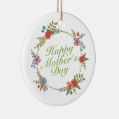 Elegant Happy Moederdag Floral Wreate Ornament (Rechts)