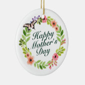 Elegant Happy Moederdag Floral Wreate Ornament (Rechts)
