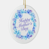 Elegant Happy Moederdag Floral Wreate Ornament (Rechts)