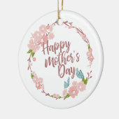Elegant Happy Moederdag Floral Wreate Ornament (Links)