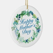 Elegant Happy Moederdag Floral Wreate Ornament (Rechts)