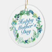 Elegant Happy Moederdag Floral Wreate Ornament (Links)