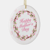 Elegant Happy Moederdag Floral Wreate Ornament (Rechts)