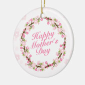 Elegant Happy Moederdag Floral Wreate Ornament (Links)