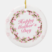 Elegant Happy Moederdag Floral Wreate Ornament (Achterkant)