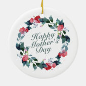 Elegant Happy Moederdag Floral Wreate Ornament (Achterkant)