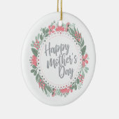 Elegant Happy Moederdag Floral Wreate Ornament (Rechts)