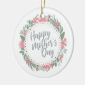 Elegant Happy Moederdag Floral Wreate Ornament (Links)
