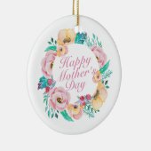 Elegant Happy Moederdag Floral Wreate Ornament (Rechts)