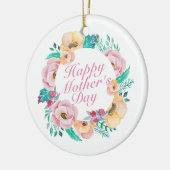 Elegant Happy Moederdag Floral Wreate Ornament (Links)