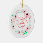 Elegant Happy Moederdag Floral Wreate Ornament (Rechts)
