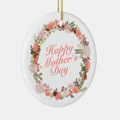 Elegant Happy Moederdag Floral Wreate Ornament (Rechts)