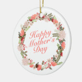 Elegant Happy Moederdag Floral Wreate Ornament (Links)