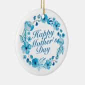 Elegant Happy Moederdag Floral Wreate Ornament (Rechts)