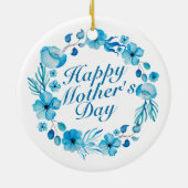 Elegant Happy Moederdag Floral Wreate Ornament (Achterkant)