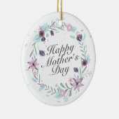 Elegant Happy Moederdag Floral Wreate Ornament (Rechts)