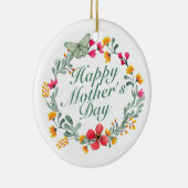 Elegant Happy Moederdag Floral Wreate Ornament (Rechts)