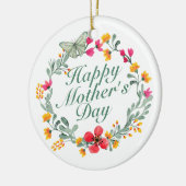 Elegant Happy Moederdag Floral Wreate Ornament (Links)