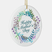 Elegant Happy Moederdag Floral Wreate Ornament (Rechts)