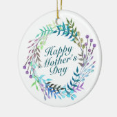 Elegant Happy Moederdag Floral Wreate Ornament (Links)