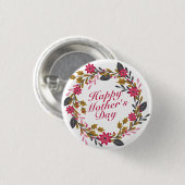 Elegant Happy Moederdag Floral Wreath Button (Voorkant /achterkant)