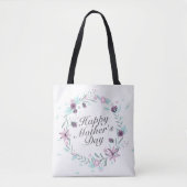 Elegant Happy Moederdag Floral Wreath Canvas tas (Voorkant)