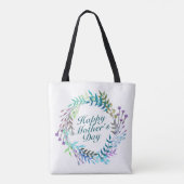 Elegant Happy Moederdag Floral Wreath Canvas tas (Achterkant)