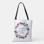 Elegant Happy Moederdag Floral Wreath Canvas tas (Achterkant)