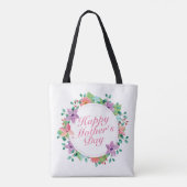 Elegant Happy Moederdag Floral Wreath Canvas tas (Achterkant)