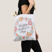 Elegant Happy Moederdag Floral Wreath Canvas tas (Dichtbij)