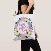 Elegant Happy Moederdag Floral Wreath Canvas tas (Dichtbij)