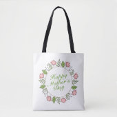 Elegant Happy Moederdag Floral Wreath Canvas tas (Voorkant)