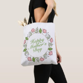 Elegant Happy Moederdag Floral Wreath Canvas tas (Dichtbij)