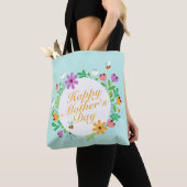 Elegant Happy Moederdag Floral Wreath Canvas tas (Dichtbij)