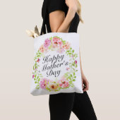 Elegant Happy Moederdag Floral Wreath Canvas tas (Dichtbij)