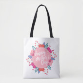 Elegant Happy Moederdag Floral Wreath Canvas tas (Voorkant)