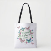 Elegant Happy Moederdag Floral Wreath Canvas tas (Voorkant)