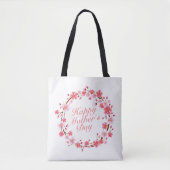 Elegant Happy Moederdag Floral Wreath Canvas tas (Voorkant)