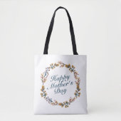 Elegant Happy Moederdag Floral Wreath Canvas tas (Voorkant)