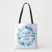 Elegant Happy Moederdag Floral Wreath Canvas tas (Voorkant)