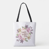 Elegant Happy Moederdag Floral Wreath Canvas tas (Achterkant)