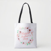 Elegant Happy Moederdag Floral Wreath Canvas tas (Voorkant)