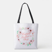 Elegant Happy Moederdag Floral Wreath Canvas tas (Achterkant)