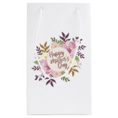 Elegant Happy Moederdag Floral Wreath Gift Bag Klein Cadeauzakje (Achterkant)