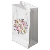 Elegant Happy Moederdag Floral Wreath Gift Bag Klein Cadeauzakje (Voorkant Gekanteld)